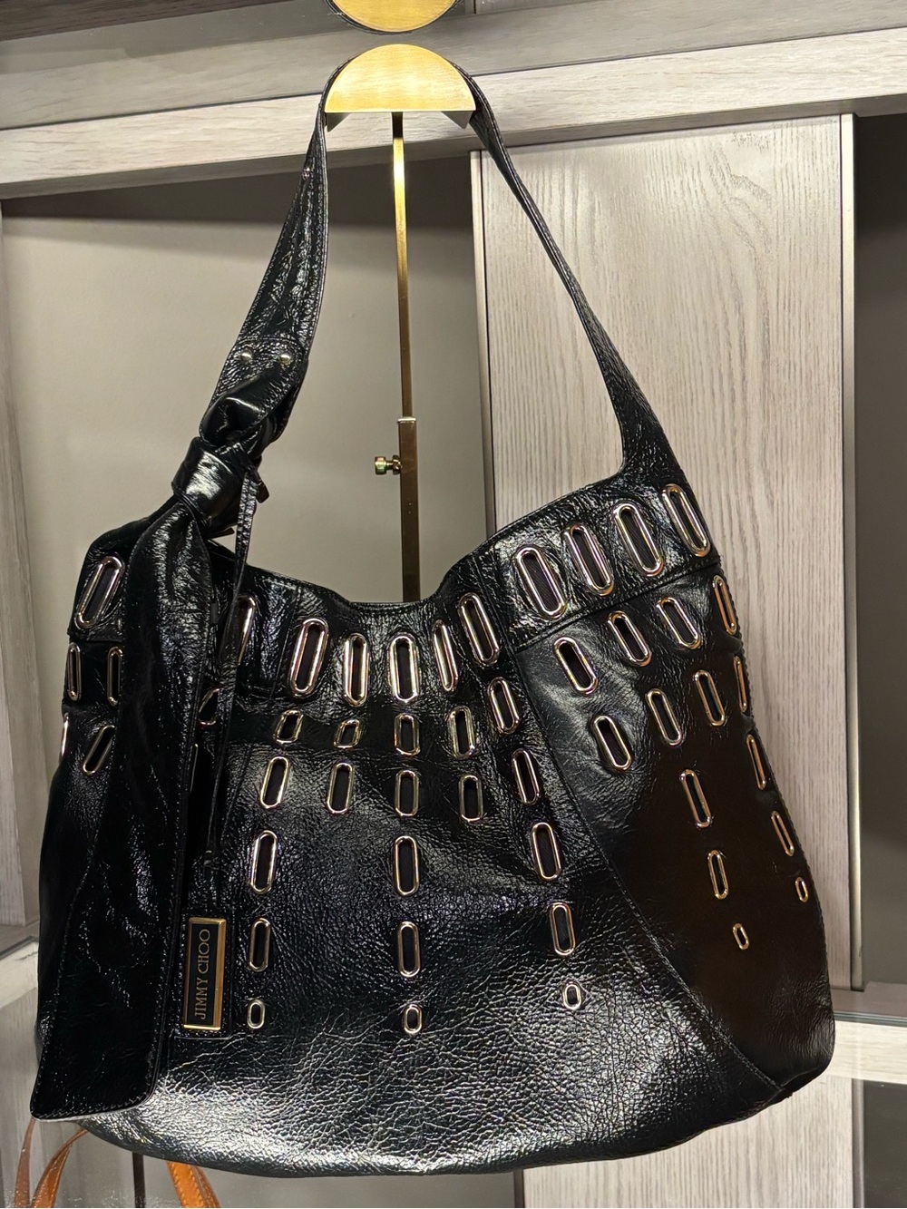 Jimmy Choo Dessy Grommet Shoulder Bag with COA - Picture 12 of 12